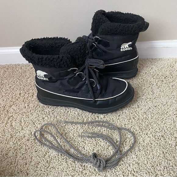 Sorel Shoes - Sorel Joan Explorer Carnival Sneaker Boots Black 8 EUC